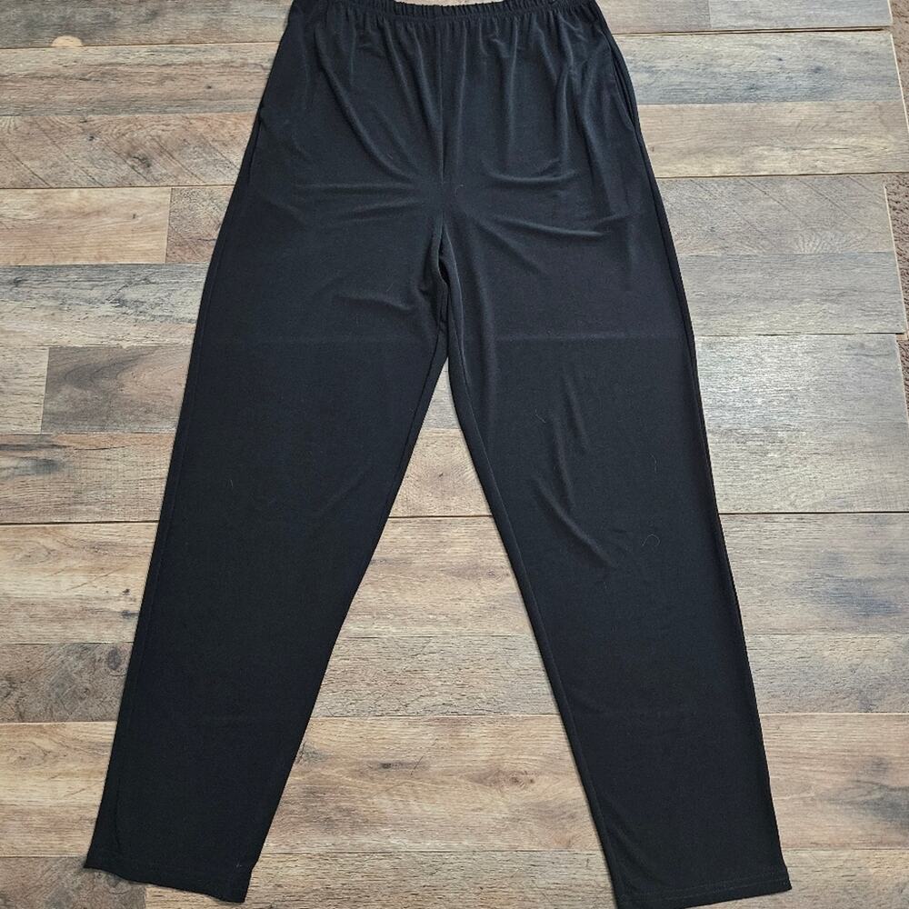 Planet by Lauren G Pants Womens‎ Small Medium Black Slinky Pockets High Rise